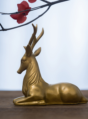 简修行黄铜小鹿摆件书法镇纸