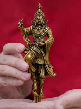 黄铜莲花生大士金刚杵摆件手把件