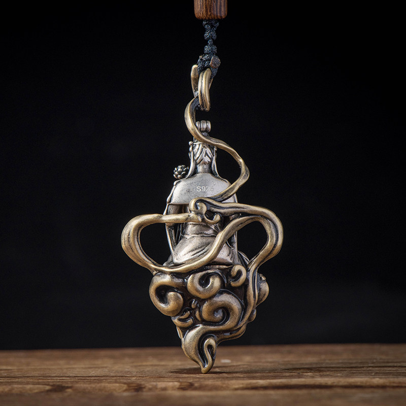 纯s925银大势至菩萨属马佛像吊坠 简修行项坠/吊坠