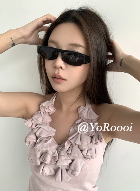 韩系ins半框小方框墨镜夏季