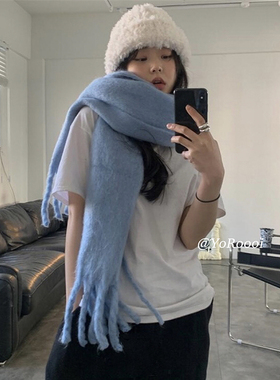 YoRoooi马海毛松软加厚拉毛围巾
