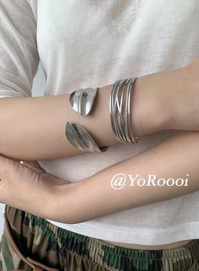 YoRoooi韩系小众冷淡风银色手镯