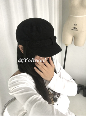 黑色复古做旧鸭舌帽百搭平顶帽