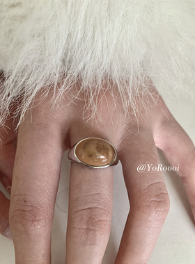 YoRoooi复古椭圆个性几何戒指