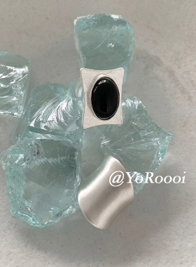 韩系简约不规则磨砂开口宽面戒指