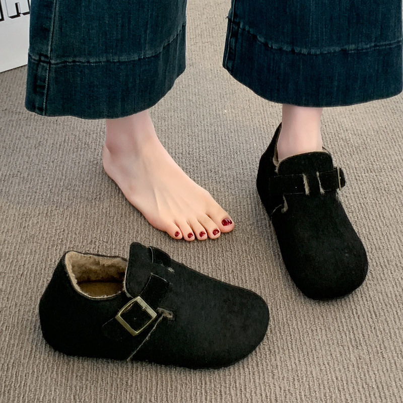 厚底内增高加绒全包勃肯鞋女2025新款冬季雪地靴保暖一脚蹬棉鞋子,淘宝优惠券,粉丝福利购,淘宝优惠卷