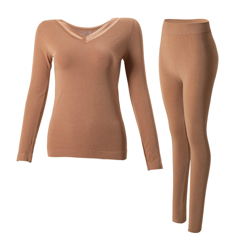 俞兆林镂空v领套装恒温百搭秋衣 俞兆林众合保暖套装