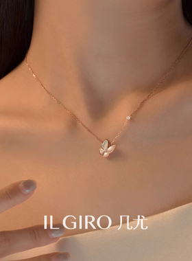 赫生新款网红蝴蝶项链白贝母日韩
