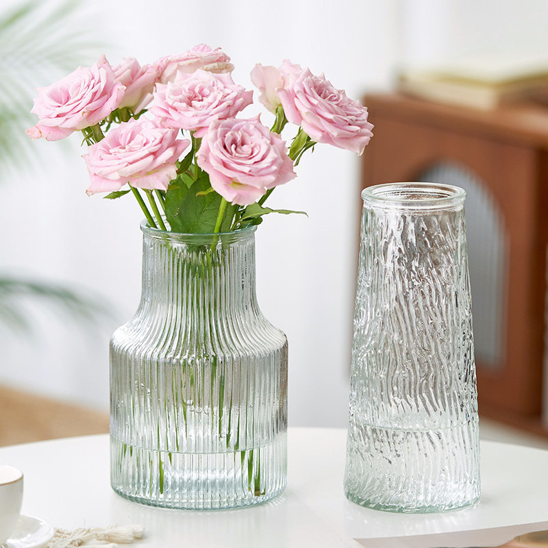 简约现代北欧玻璃花瓶透明水养玫瑰百合富贵竹插花瓶客厅餐桌摆件,淘宝优惠券,粉丝福利购,淘宝优惠卷