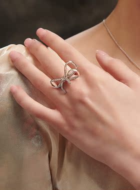 蝴蝶结戒指轻奢小众设计感Aay