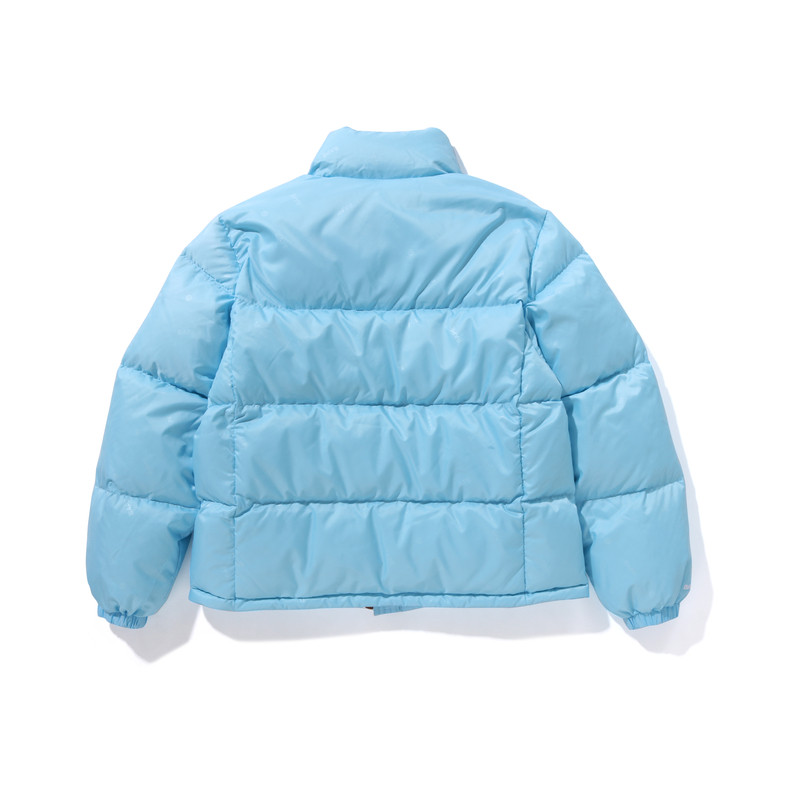 BAPE女装秋冬暗纹商标字母图案立领拉链羽绒服244002L