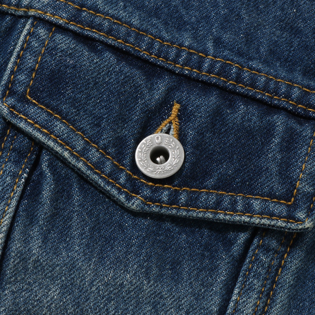 Letter patch patch pattern denim jacket BAPE