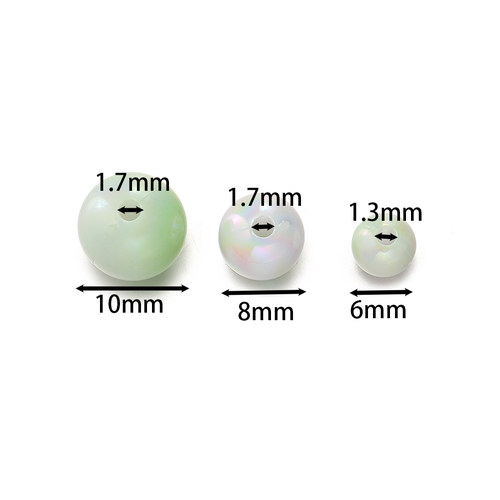 优质高亮亚克力双色渐变镀彩珠散珠diy手链手串手机链串珠材料 - 图1