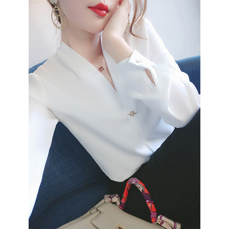 尚维洛雪纺女设计感小众秋装白衬衫 尚维洛衬衫