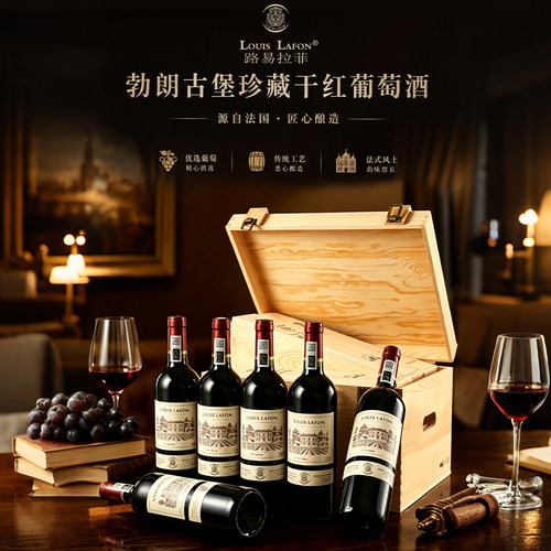 LOUIS LAFON路易拉菲法国进口红酒整箱6支礼盒干红葡萄酒官方正品 - 图0
