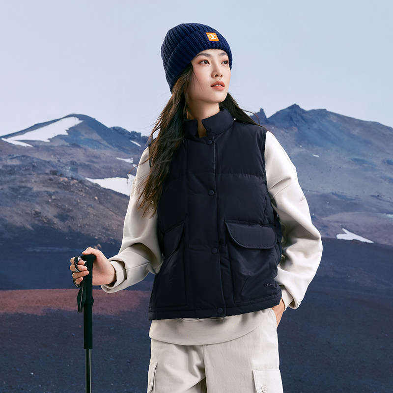 Champion冠军羽绒马甲女冬季简约保暖立领加厚休闲无袖外套潮流,淘宝优惠券,粉丝福利购,淘宝优惠卷