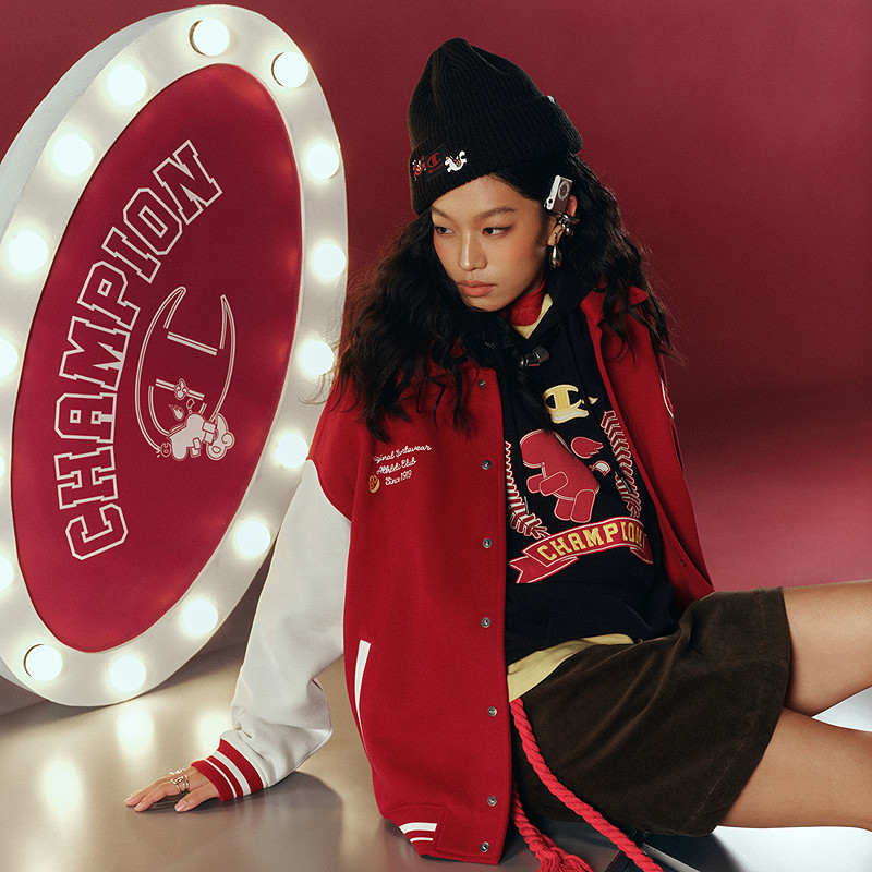 【马年系列】Champion冠军棒球服女2026春季新款新年红夹克外套男,淘宝优惠券,粉丝福利购,淘宝优惠卷