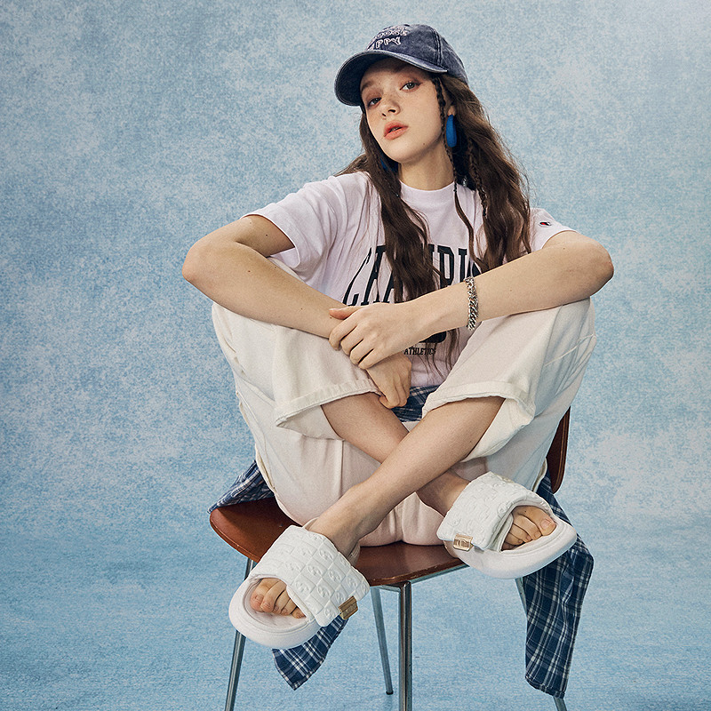 Champion冠军夏季新款凉拖鞋女厚底踩屎感休闲时尚外穿一字拖鞋,淘宝优惠券,粉丝福利购,淘宝优惠卷