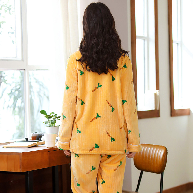 冬季珊瑚绒甜美可爱长袖睡衣 万安娜睡衣/家居服套装