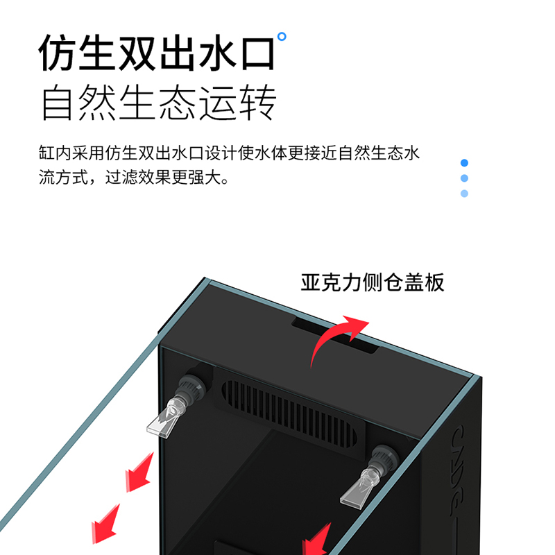 彩蝶生态溪流缸鱼缸屏风缸超白玻璃干湿分离底滤家用中小型 - 图1