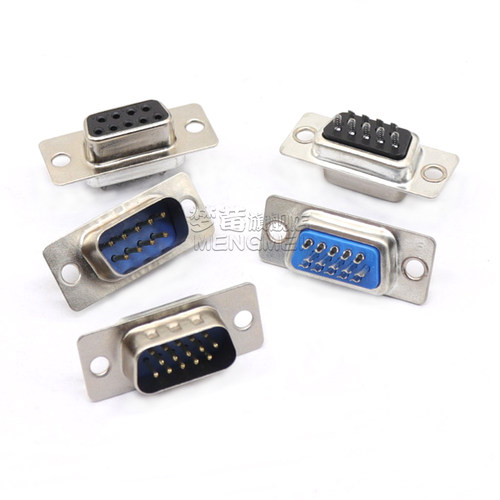 DB9母头公头9针孔15/25/37串口头免焊式接头RS232插头焊线式外壳 - 图0