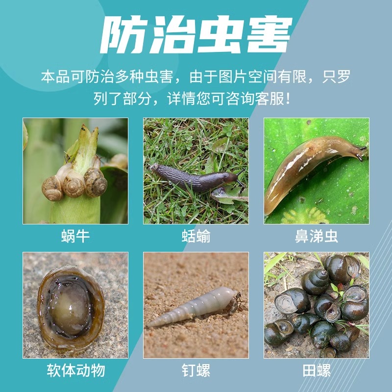 6%四聚乙醛杀虫剂杀蜗牛鼻涕虫蛞蝓福寿螺蔬菜果树特效正品专用药