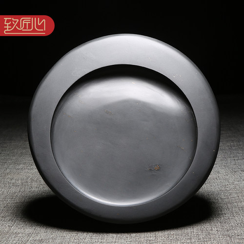 名师作品歙砚眉纹砚石手工雕刻砚台原石天然龙尾砚并肩端砚收藏礼品送礼佳品高档实用老坑砚台孤帆远影碧空尽 - 图0
