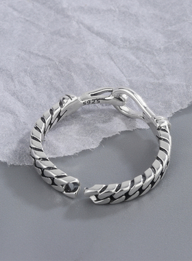 纯银复古风小众百搭生日礼物戒指