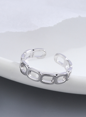 纯银开口可调节百搭韩版女戒