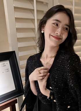 正圆强光珍珠切花闪耀项链女