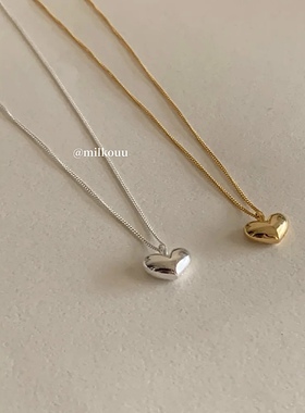 韩国纯银气质ins爱心项链