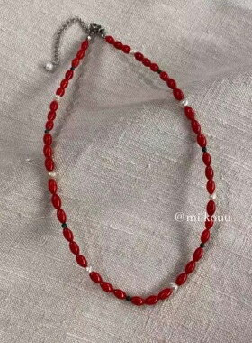 韩国eter天然原石珍珠项链锁骨链