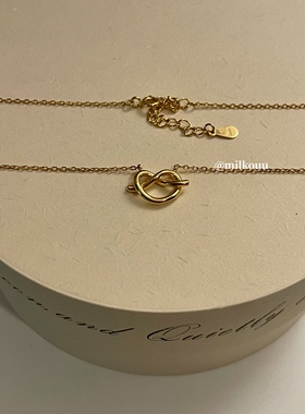 韩国通体银镀金碱水结项链