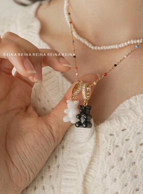 韩国软糖小熊吊坠项链权志龙同款