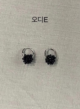 韩国甜美气质珍珠花球耳环
