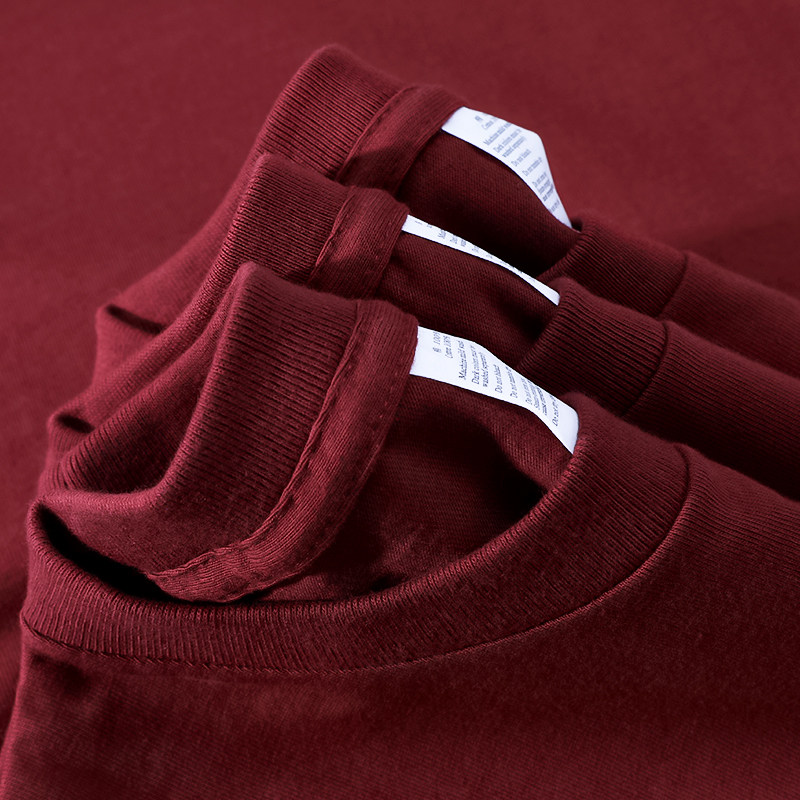 茶觅车厘子红长袖250g酒红色女t恤 荼觅T恤