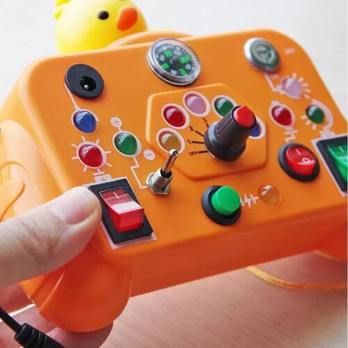 Montessori Busy Board Sensory Toys Cartoon with LED Light Sw - 图2