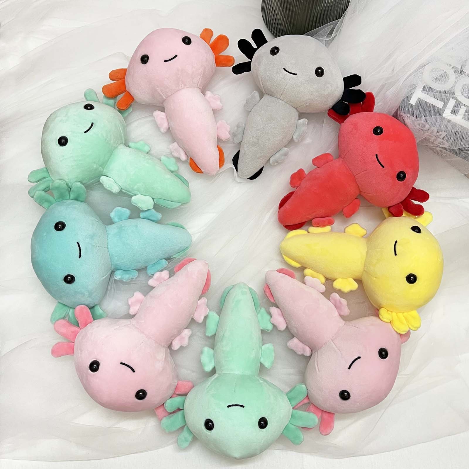 20cm Kawaii Axolotl Plush Toy Cartoon Cute Animal Stuffed Pl - 图0