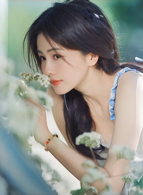 古里雅绿幽灵串珠手链高级感