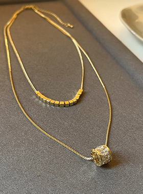 古里雅双层叠戴小蛮腰项链高级感