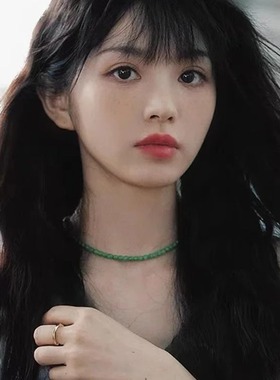 古里雅祖母绿串珠项链高级感