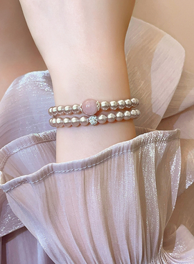 古里雅双层叠戴微镶手链高级感