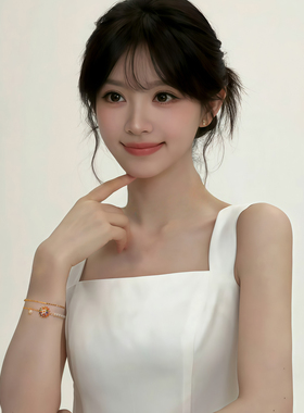 古里雅彩色花朵珍珠手链高级感