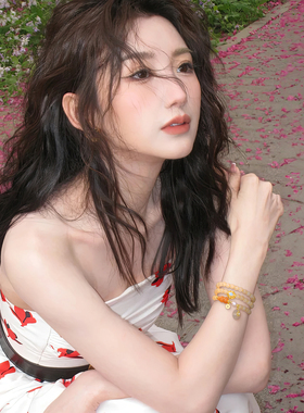 古里雅黄水晶串珠叠戴手链高级感