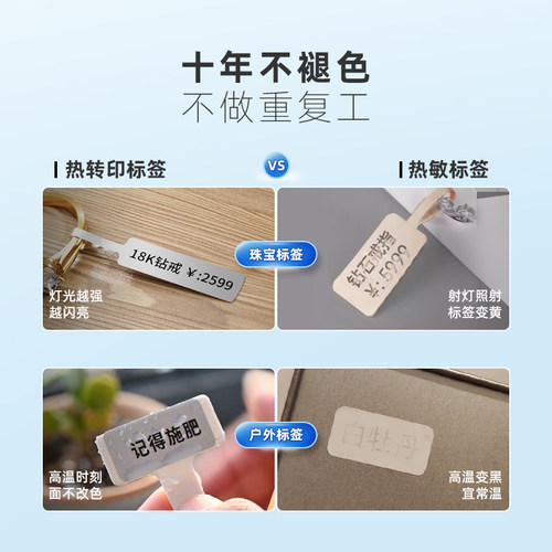 【B18/N1亚银】精臣标签机哑银标签纸珠宝饰品吊牌美甲电器防伪VOID防撕毁防水亚银色不干胶姓名贴PET条码纸 - 图2