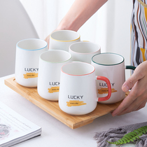 Ceramic drinking water glasses suit Home Living room Treat Tea Cup Mark Cup Home Office Distinguish without mixing Cup