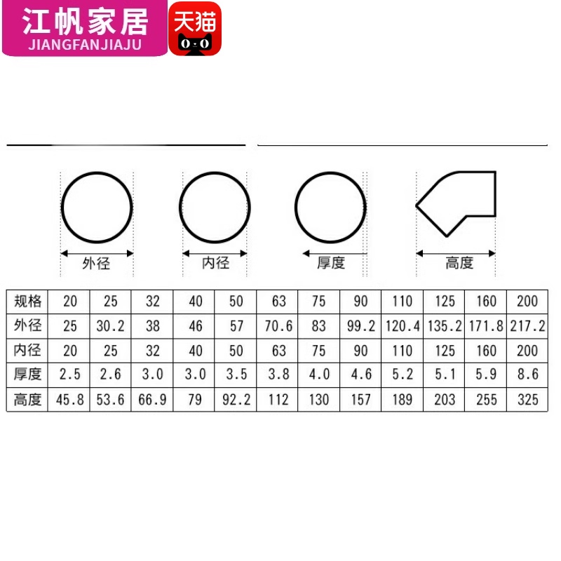 PVC管弯头配件20 25 32 40 50 63 75 90直弯45/135度弯头管件塑料 - 图2