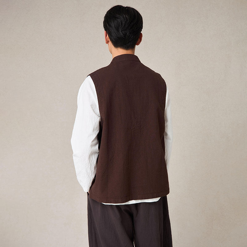 【照本堂棉麻】五盘扣20支马夹原创设计中国风男款背心上衣M1215,淘宝优惠券,粉丝福利购,淘宝优惠卷