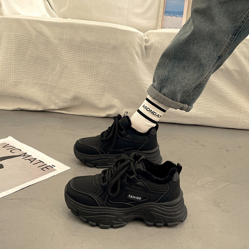 爆款显脚小老爹鞋女厚底小白鞋2025新款春秋季增高港风休闲运动鞋,淘宝优惠券,粉丝福利购,淘宝优惠卷