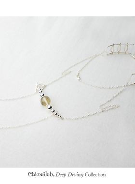 奇虚乐Chicxūlab 利比亚陨石玻璃 宝珠素银项链